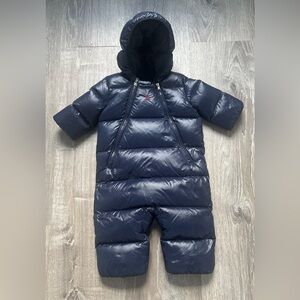 RALPH LAUREN HOODED DOWN SNOW SUIT SZ 6M